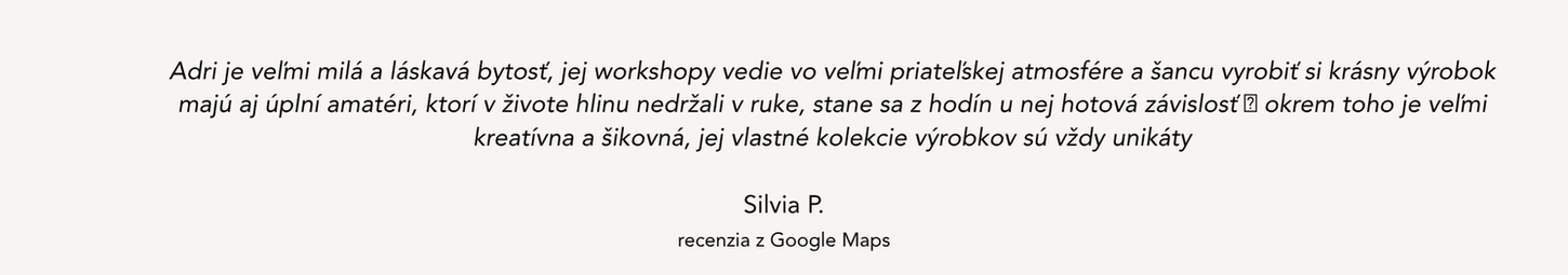 recenzia kurz keramiky Zenae Bratislava Silvia P Google Maps