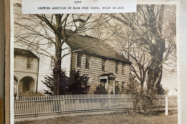 Mather Homestead in 1953 showing roof over porch built in 1935
