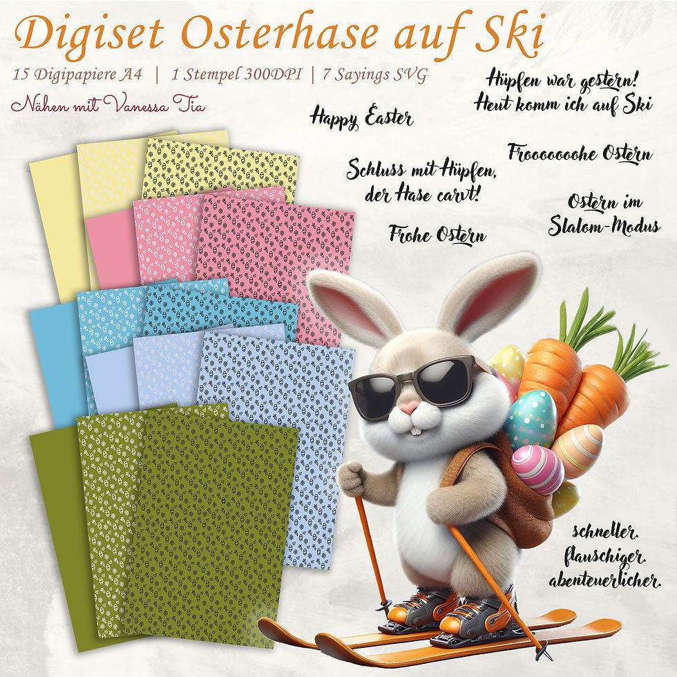 Osterhase auf Ski
