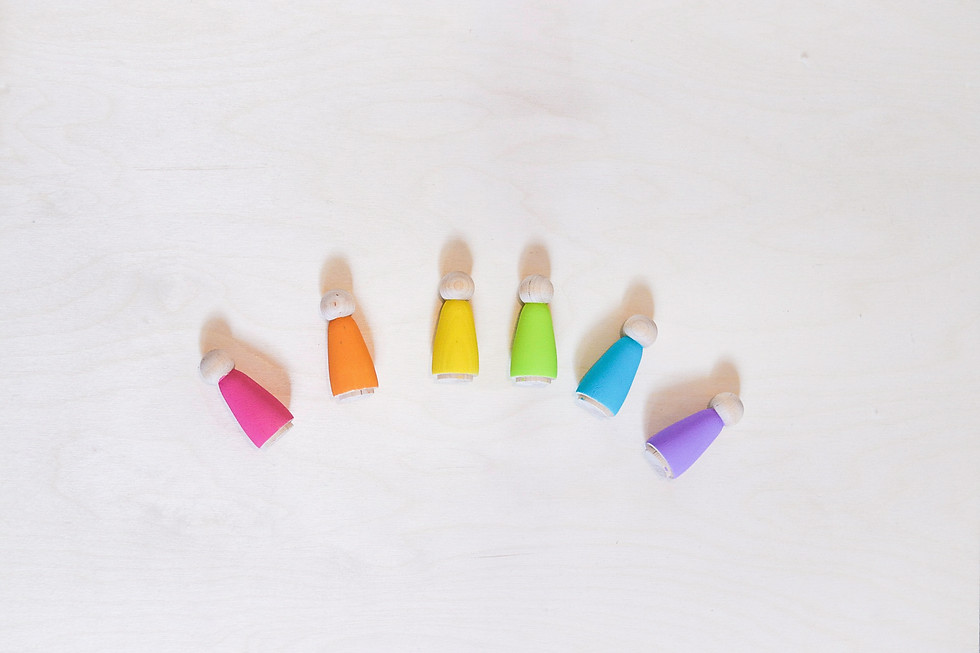 Thumbnail: Wooden Peg Dolls-Easter Colors!