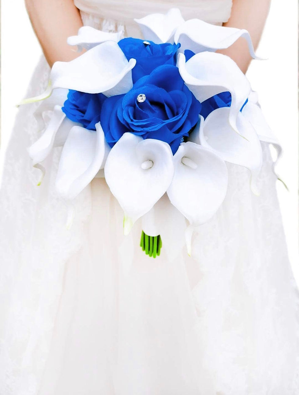 Thumbnail: Bridal Wedding Rose Calla Lily Bouquet Party Decoration Artificial Flowers Brida