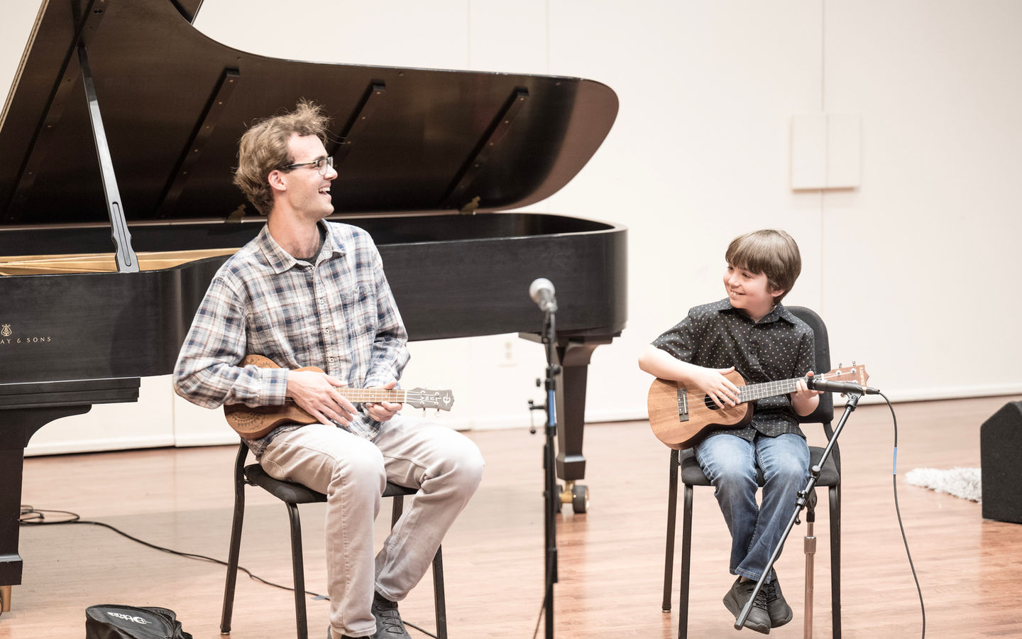 Colin and Elder Playing Ukulele at CSUN Recital