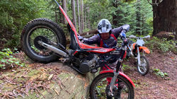 Checking clearance on trials bike