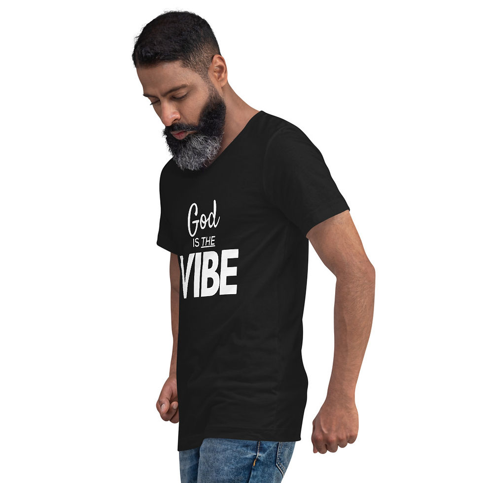 Thumbnail: GOD IS THE VIBE (Unisex Short Sleeve V-Neck T-Shirt)