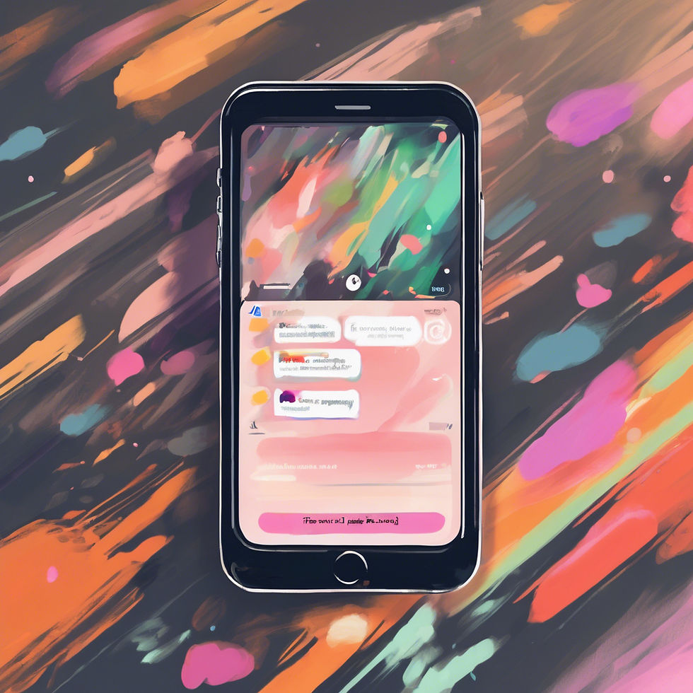 An AI illustration of an app notification appearing on a phone screen