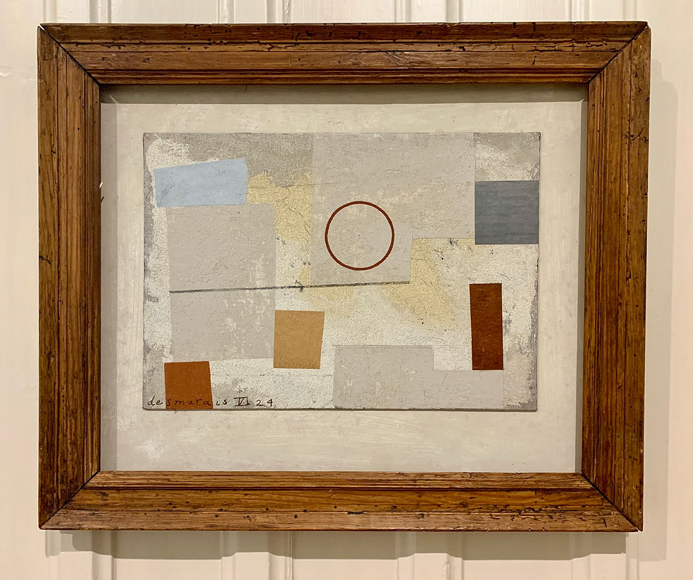 Dawn, Fog 30 x 38cm Collage, oils, graphite