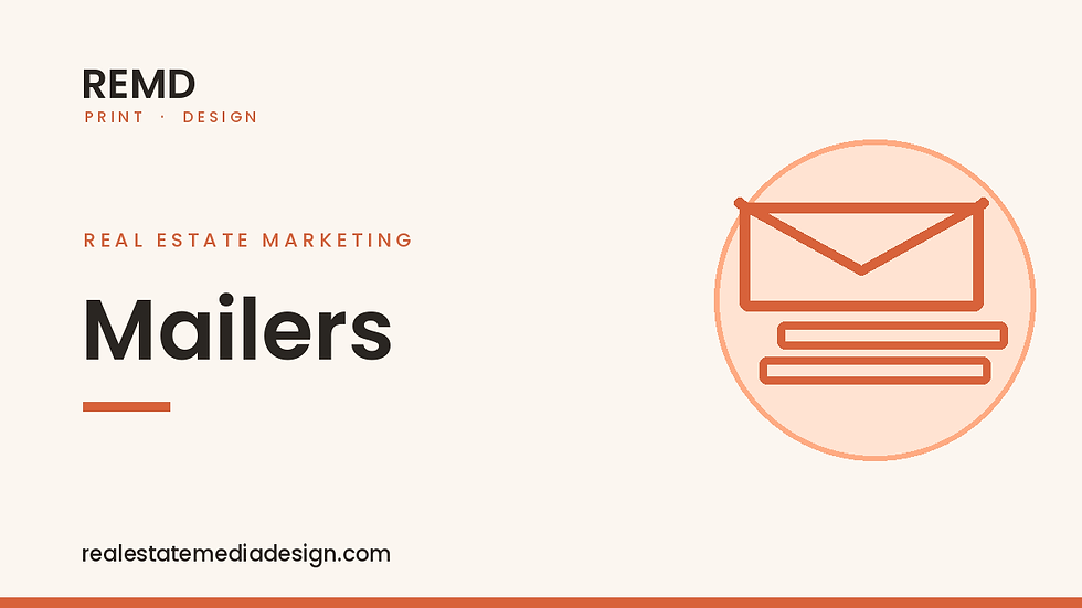 Comparison of real estate mailer formats: postcard, letter, brochure, and newsletter