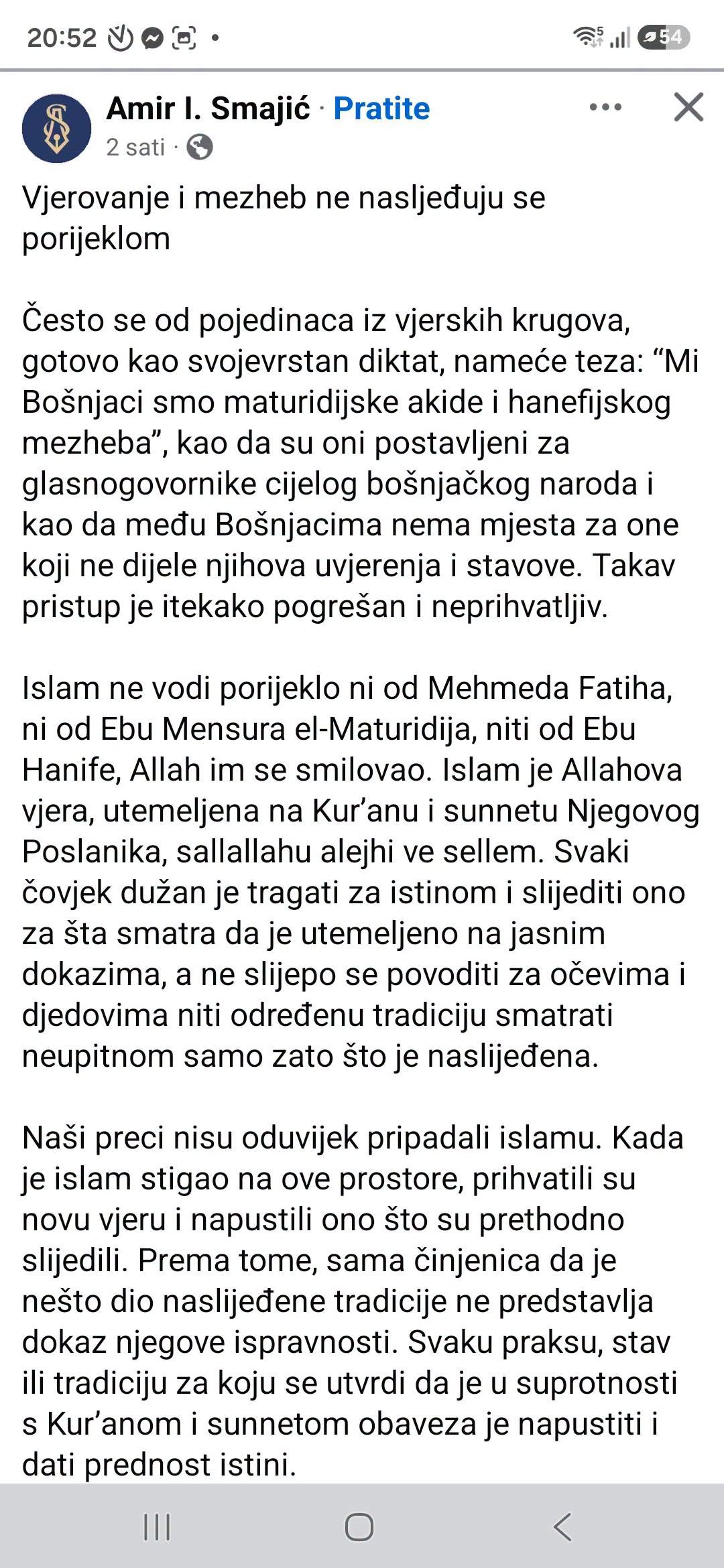 Je li to vi nas bosansko-hercegovačke muslimane smatrate nevjernicima pa trebamo ponovo izgovarati Kelime-i-šehadet?!