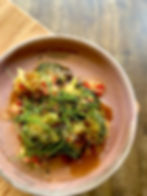 ROAST BROCCOLI, TEMPURA BROCCOLI, OK SAUCE