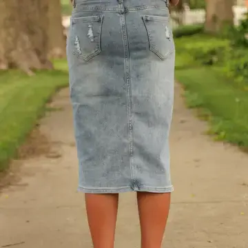Ada Faye Denim Skirt- Light