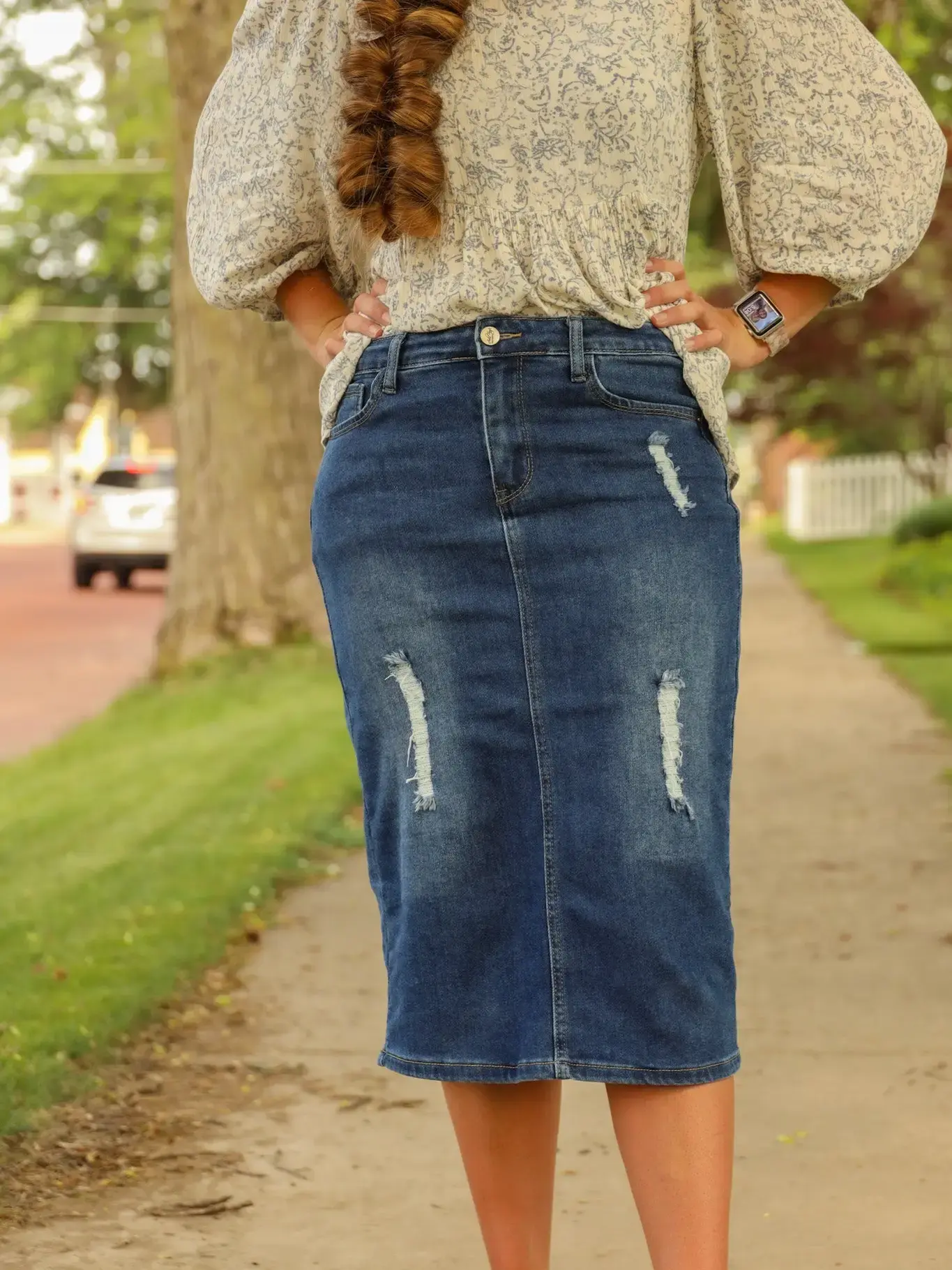 Denim Skirt- Dark