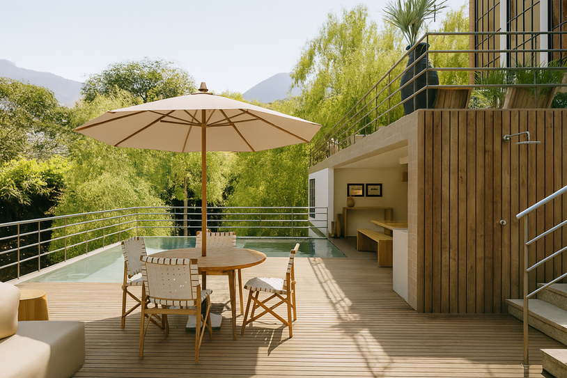 Projeto desenvolvido para casa em Itaipava, em terreno com grande declive. A primeira exigência dos clientes foi uma casa que ficasse presa ao terreno, com "cara de casa" e essa foi a maior dificuldade pelo terreno bastante acentuado.