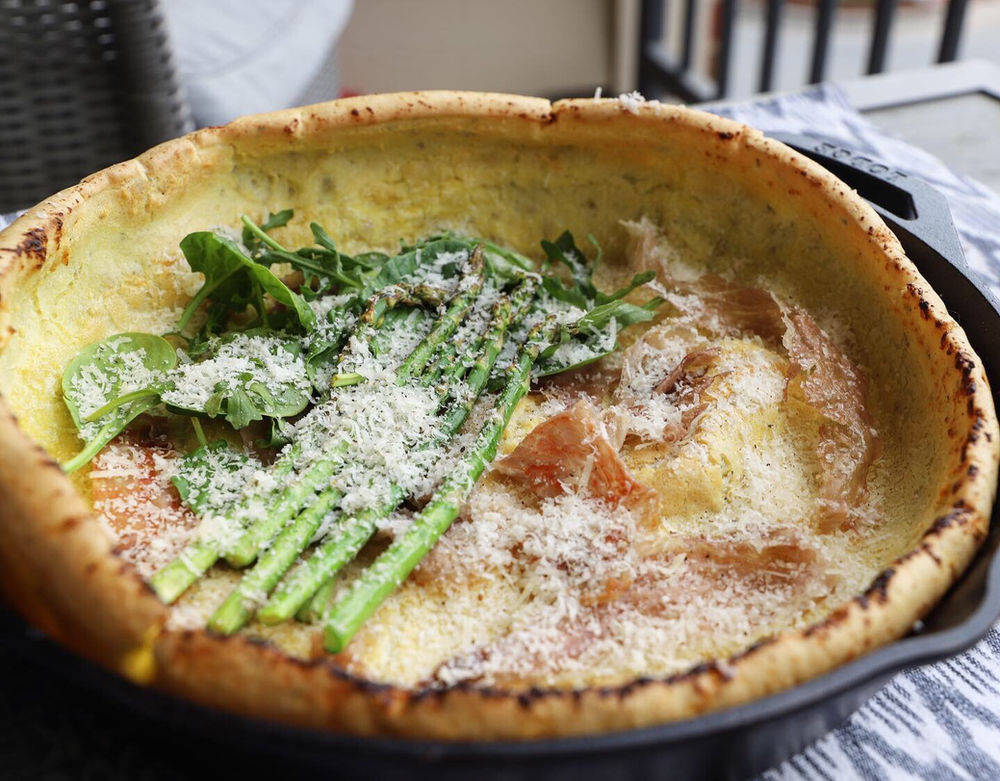 Savory Prosciutto & Asparagus Dutch Baby