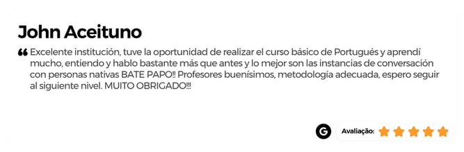 Reseña de John Aceituno: Excelente institución; aprendí mucho.  Cinco estrellas.