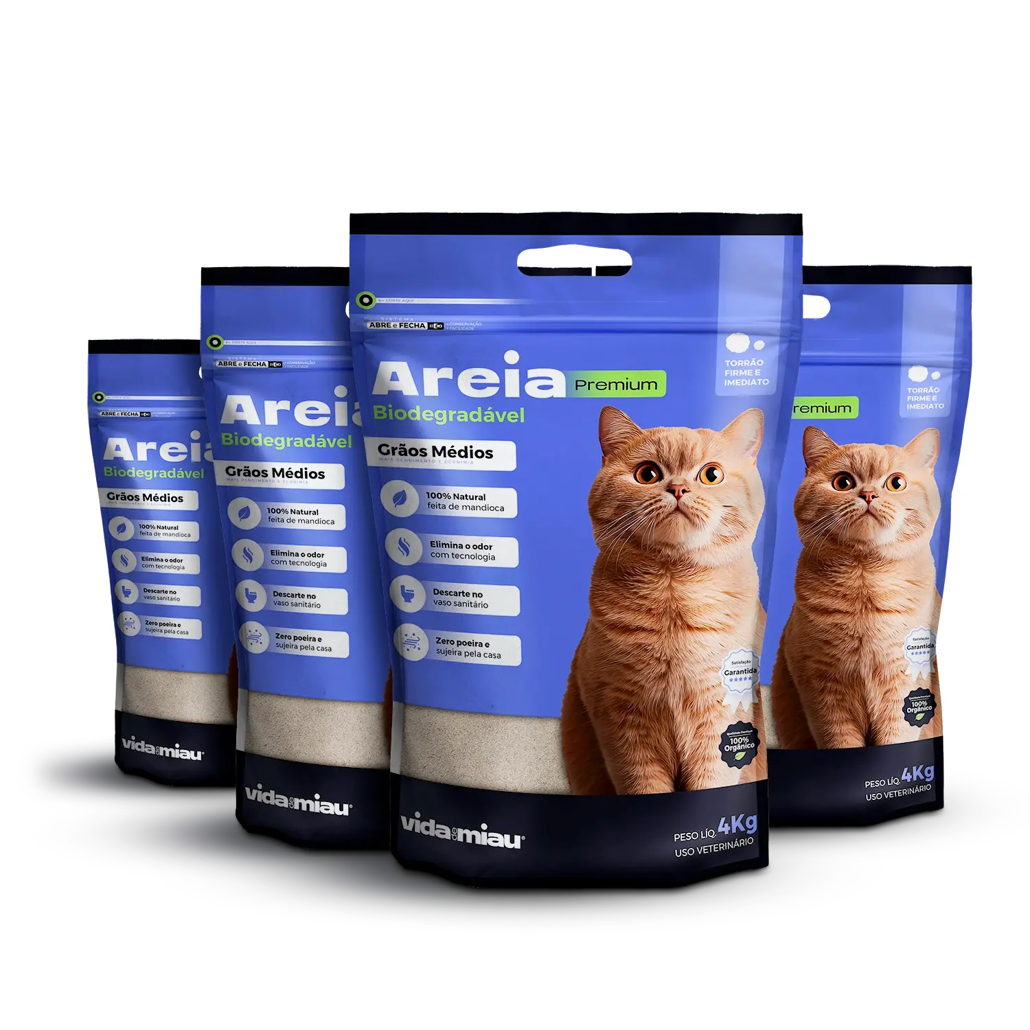 areia para gato biodegradável