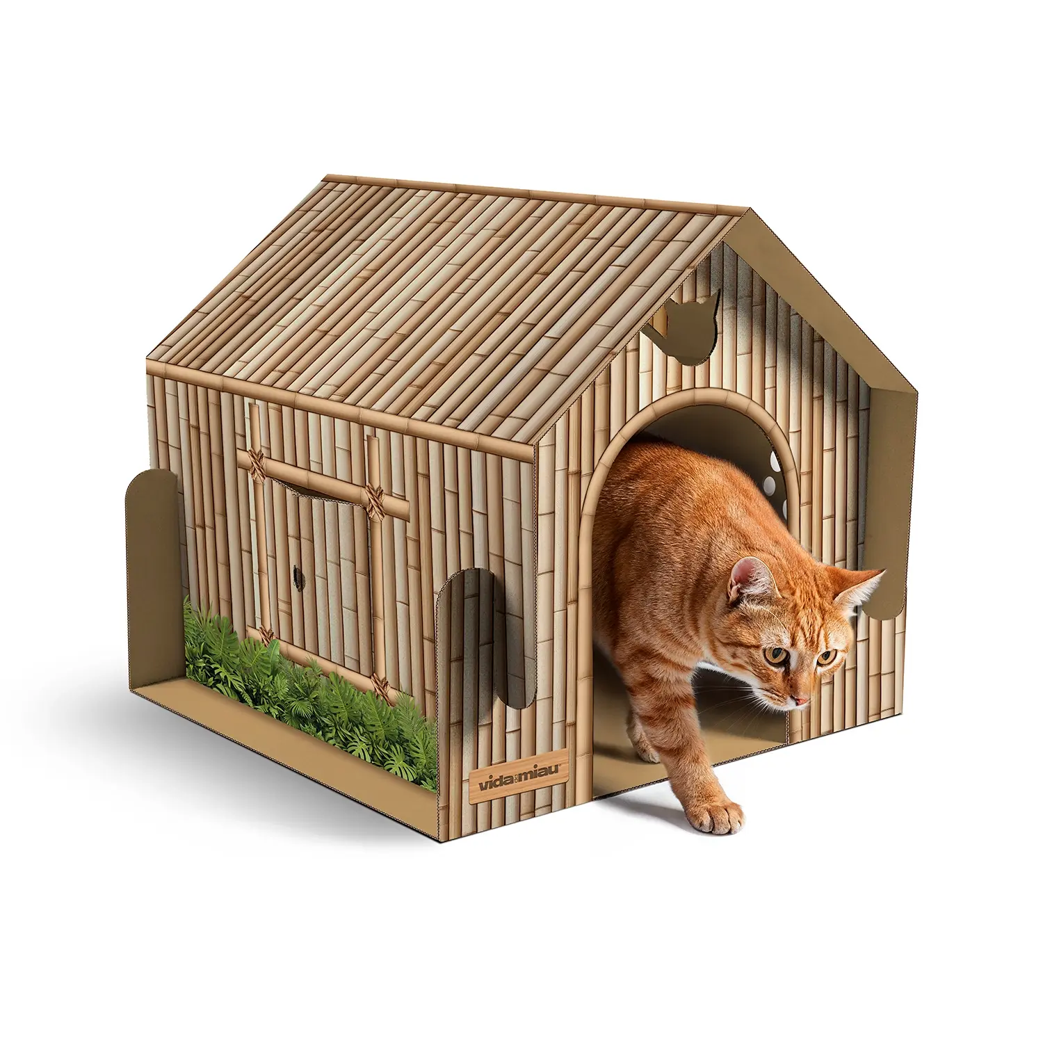 Casinha para gatos em Papelão - Bambu