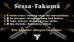 An educational graphic titled "Sessa-Takuma" featuring crossed katana swords and gold lightning bolts on a black background. The text outlines four steps of self-improvement: 1. Setsu (Cut) – Cutting away distractions; 2. Sa (Scrape) – Scraping away bad habits; 3. Taku (Carve) – Refining skills; and 4. Ma (Polish) – Relentless effort. The bottom includes the slogan "Rise Together. Sharpen Each Other." and the Impact Martial Arts and Fitness Team Feidt logo.