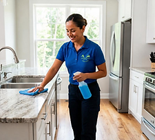 Someone Has To Clean It Employee cleaning customers home.