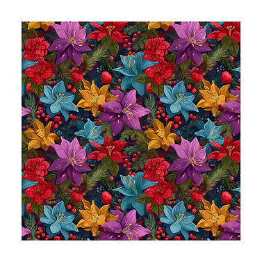 Festive Christmas Botanical Pattern Poster