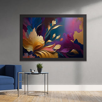 Gold flower abstract painting