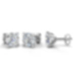 4 Prong Round Diamond Stud Earrings Set in White Gold