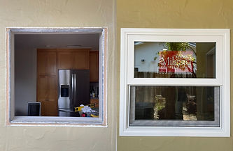Milgard Tuscany, white vinyl retrofit single hung/ double hung. Santa Barbara, CA