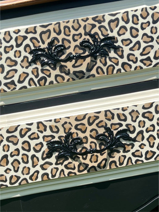 Thumbnail: French Provincial Leopard Print Nightstand 