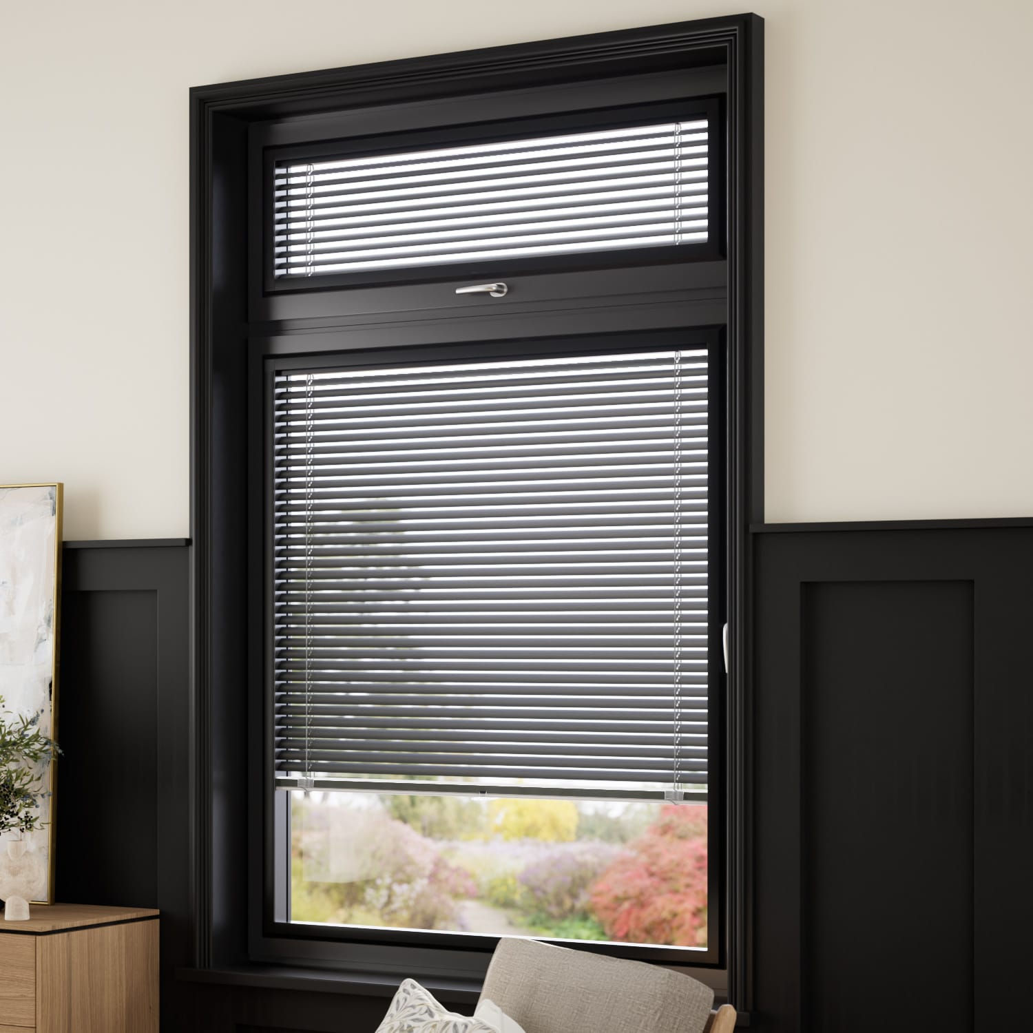 No Drill Perfect Fit® Pearl Graphite Venetian Blind