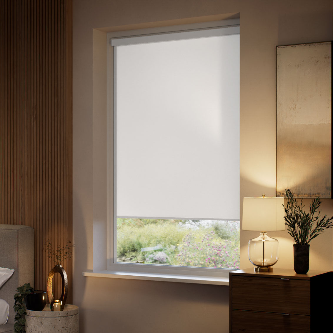 Stick On Blackout Crisp White Roller Blind