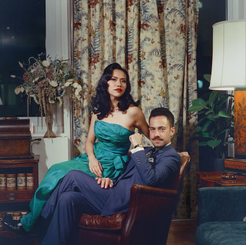 couple's portrait of Author and Fashion Historian Raissa Bretaña and Mike shot together by Fabian Fioto on 35mm Film
