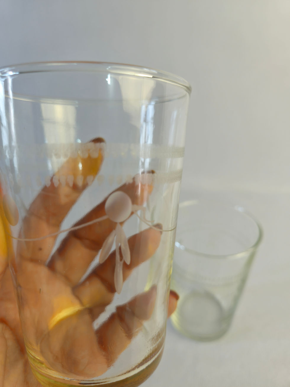 Miniatura: Par de Copos em vidro Lapidado