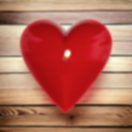 Bougie rouge coeur