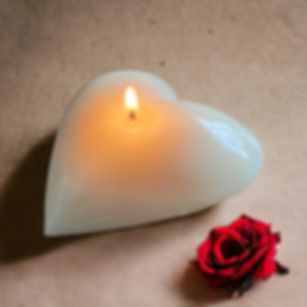 Bougie ivoire coeur