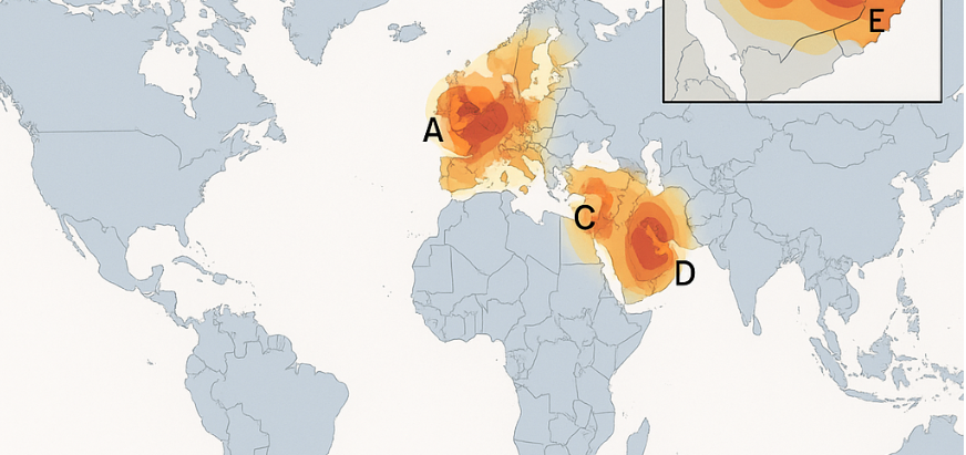 Global GNSS Interference Heat Map 2022-2025