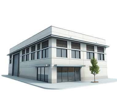 can you create a life-like 3D image of a wide commercial building (be it a factory, wareho