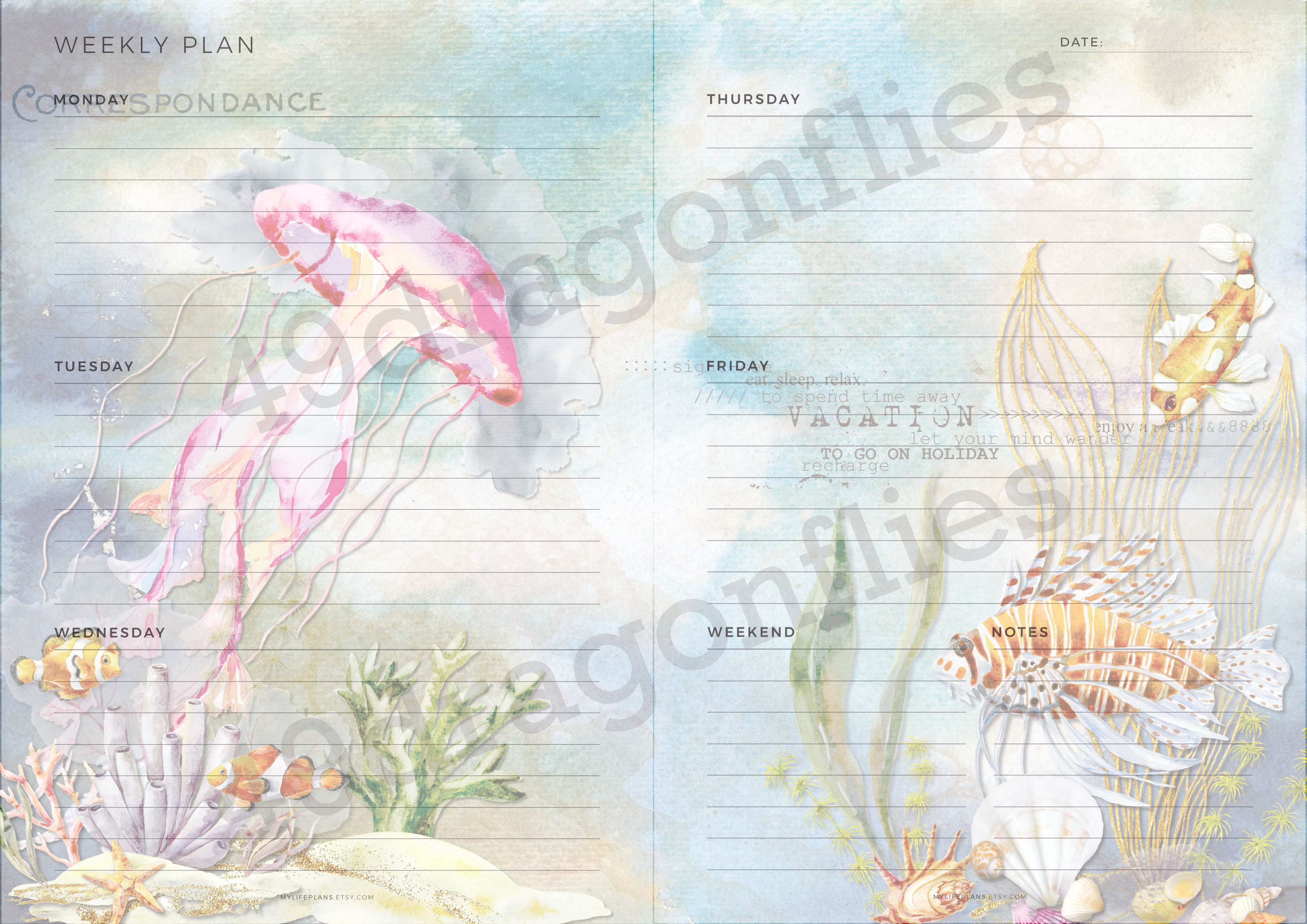 Under The Sea Weekly Double Spreads NO DATE