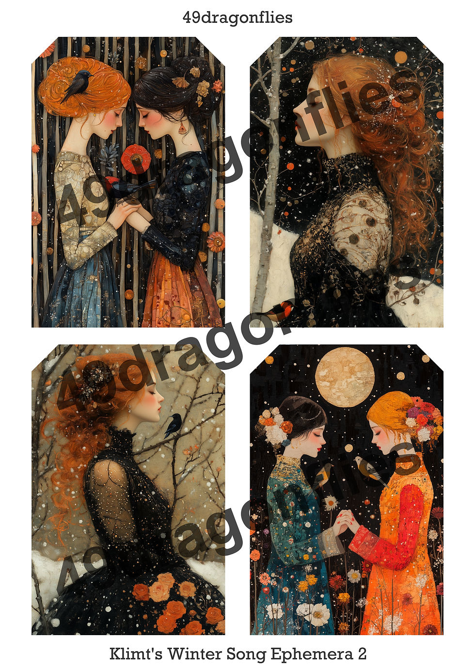 Thumbnail: Klimt's Winter Song Ephemera US LETTER Size