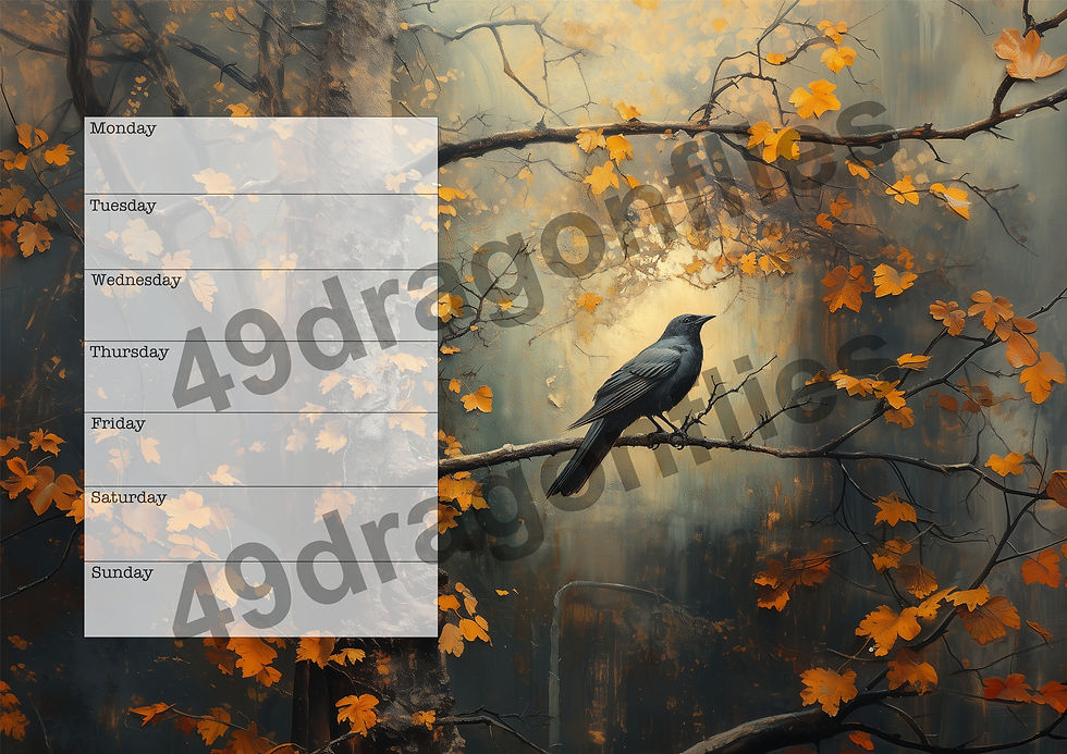 Thumbnail: Crows of Winter NO DATE Planner Pages A4