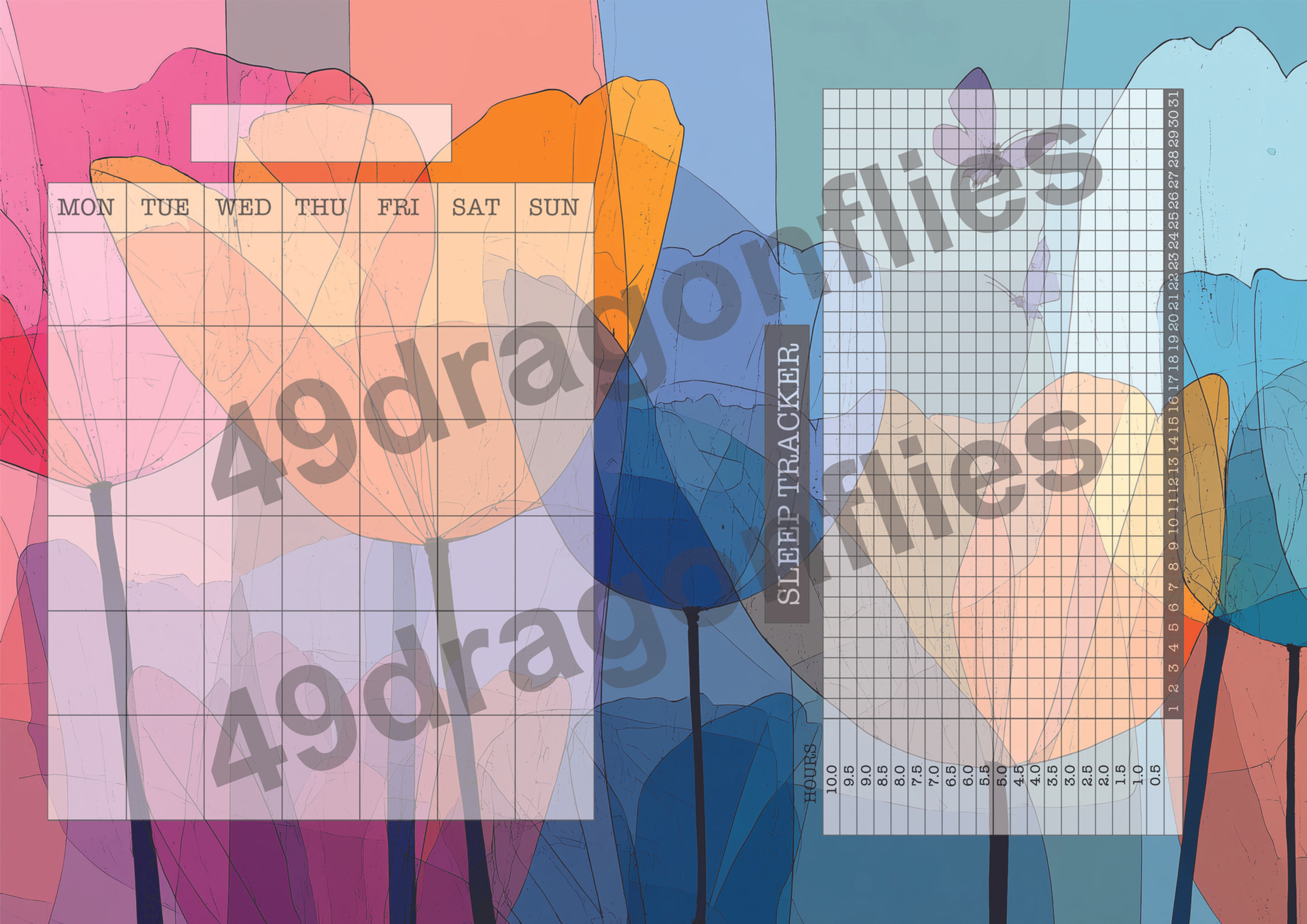 Petals in Motion NO DATE Planner Pages A4 Size