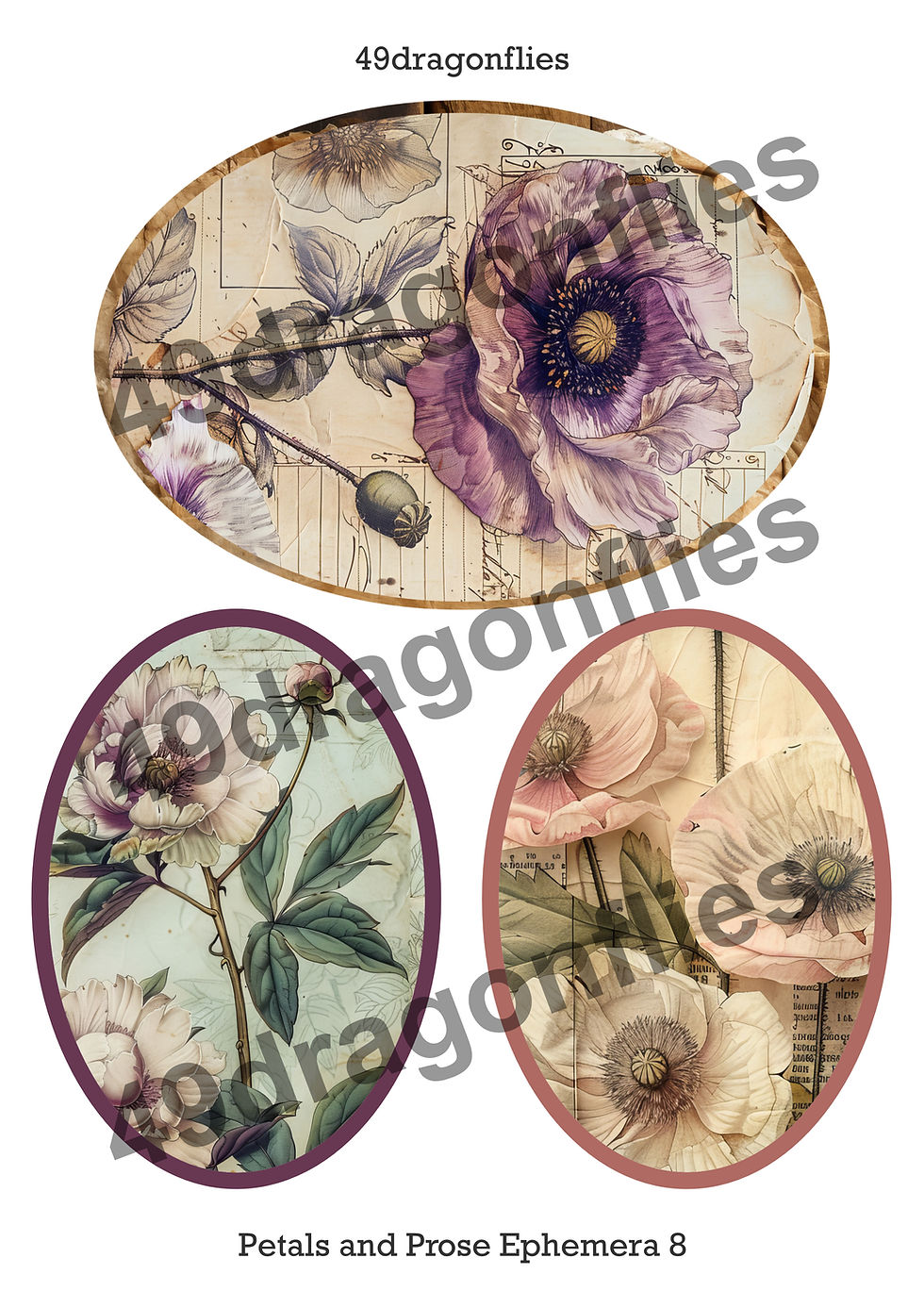 Thumbnail: Petals and Prose Ephemera A4 Size