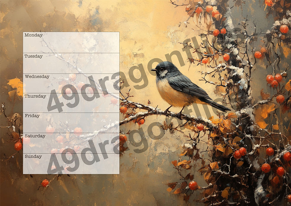 Thumbnail: Crows of Winter NO DATE Planner Pages A4