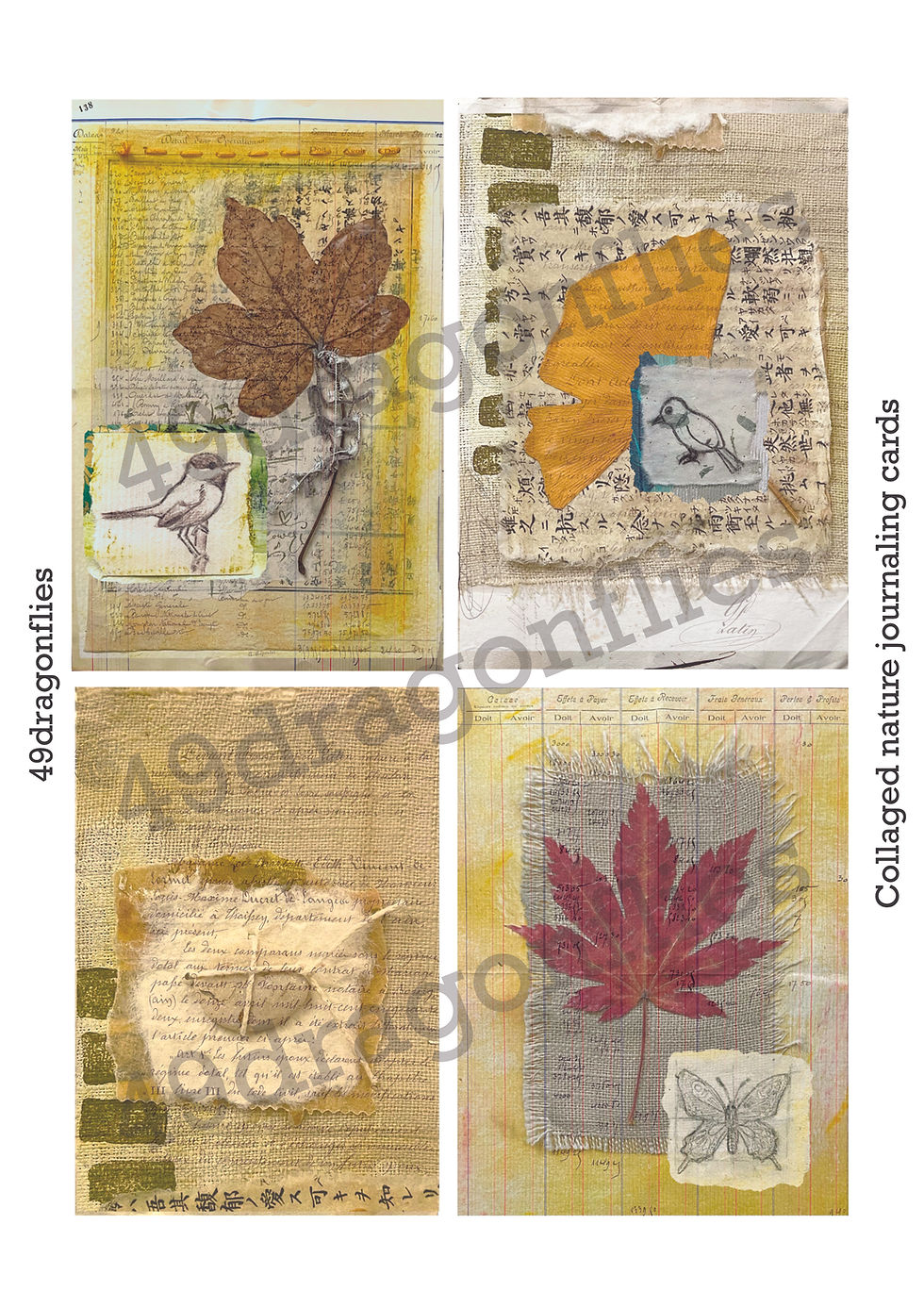 Collaged Nature Journaling Cards