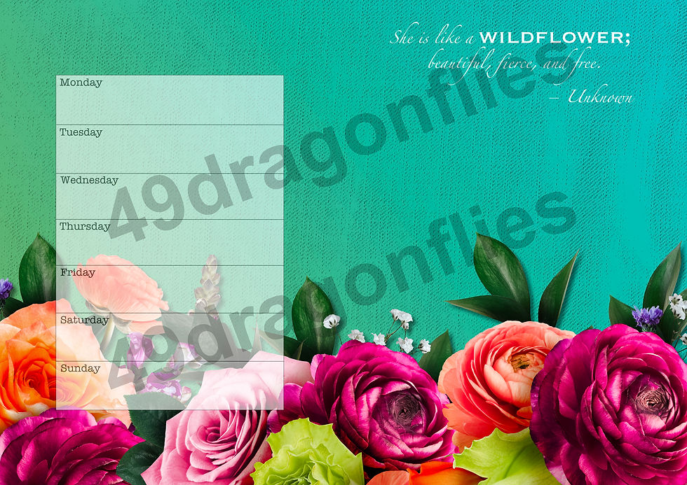 Thumbnail: Pedals and Posies NO DATE Planner Pages US LETTER SIZE
