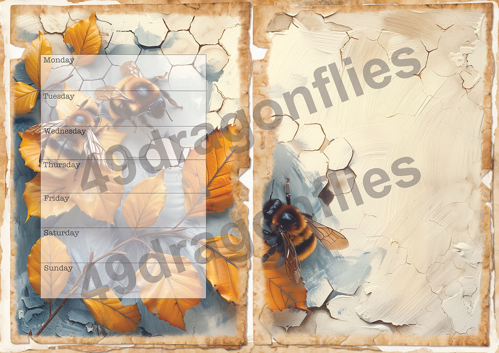 Thumbnail: Bumble Breeze NO DATE Planner Pages A4 Size