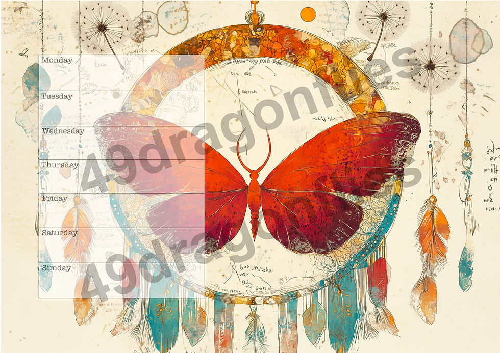 Thumbnail: Dreamcatcher's Tale NO DATE Planner Pages A4 Size