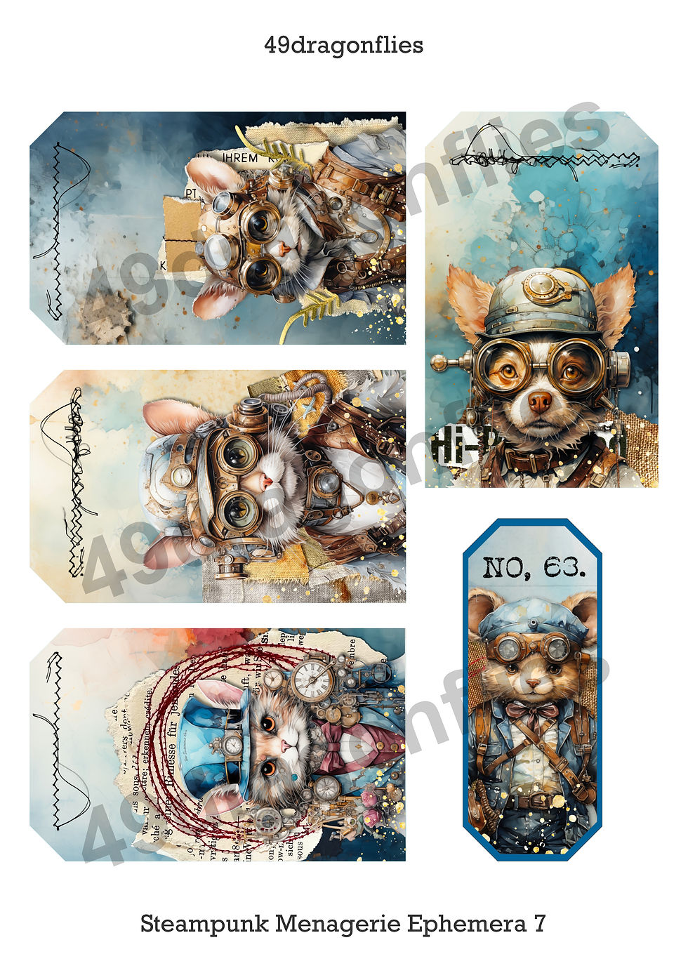 Thumbnail: Steampunk Menagerie Ephemera US LETTER