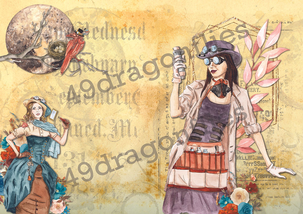 Thumbnail: Victorian Steampunk Backgrounds US LETTER SIZE