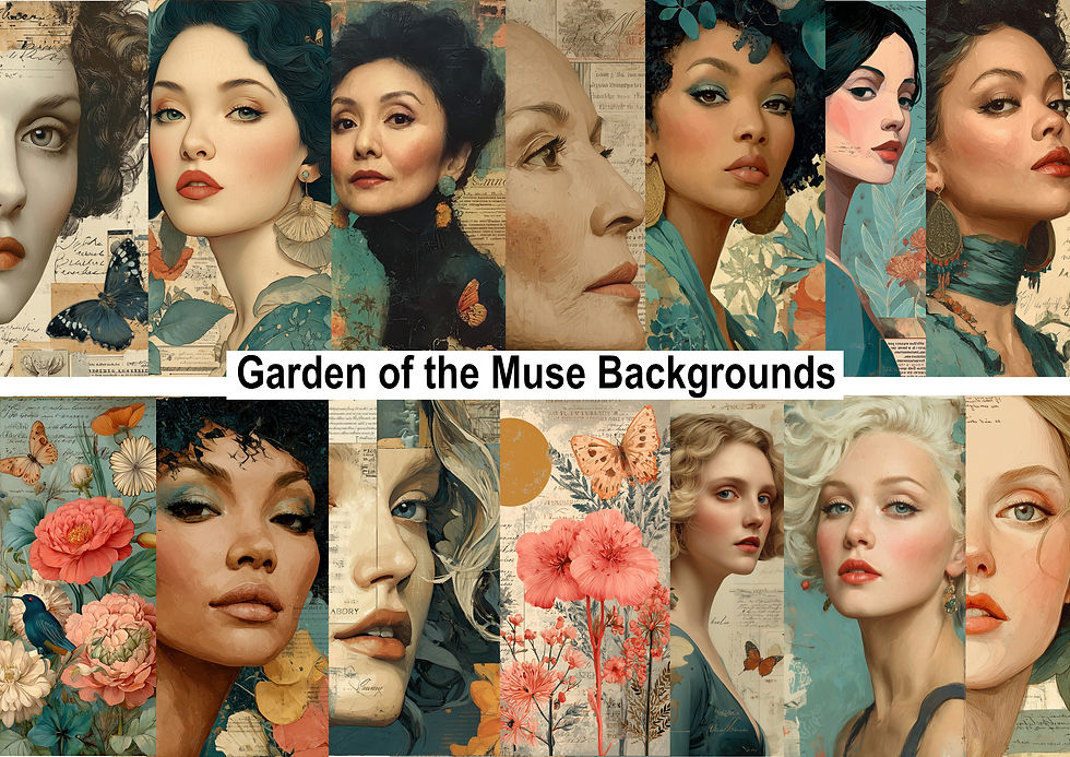 Thumbnail: Garden of the Muse Backgrounds A4 Size