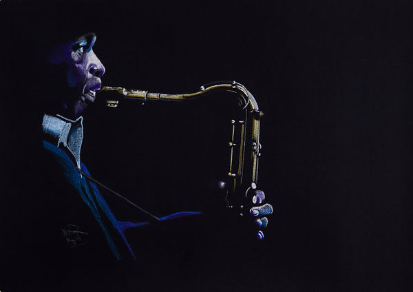 Coltrane - Pastel on Black.JPG