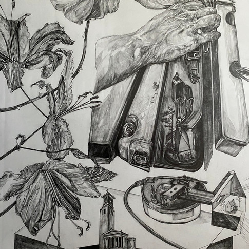 Detail area from 'Levitation to the future' 2020. For sale.